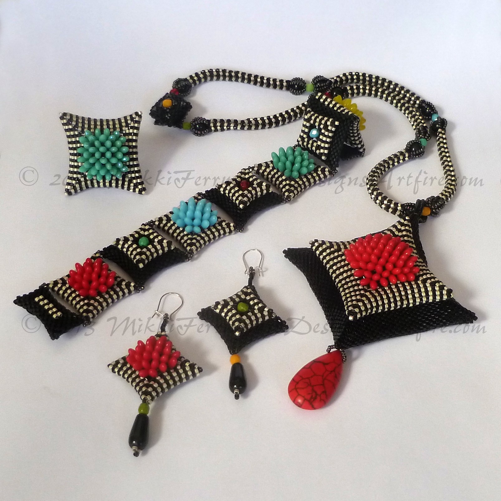 TUTORIAL SET :Chrysanthemid Pendant, Rope, Ring, Bracelet